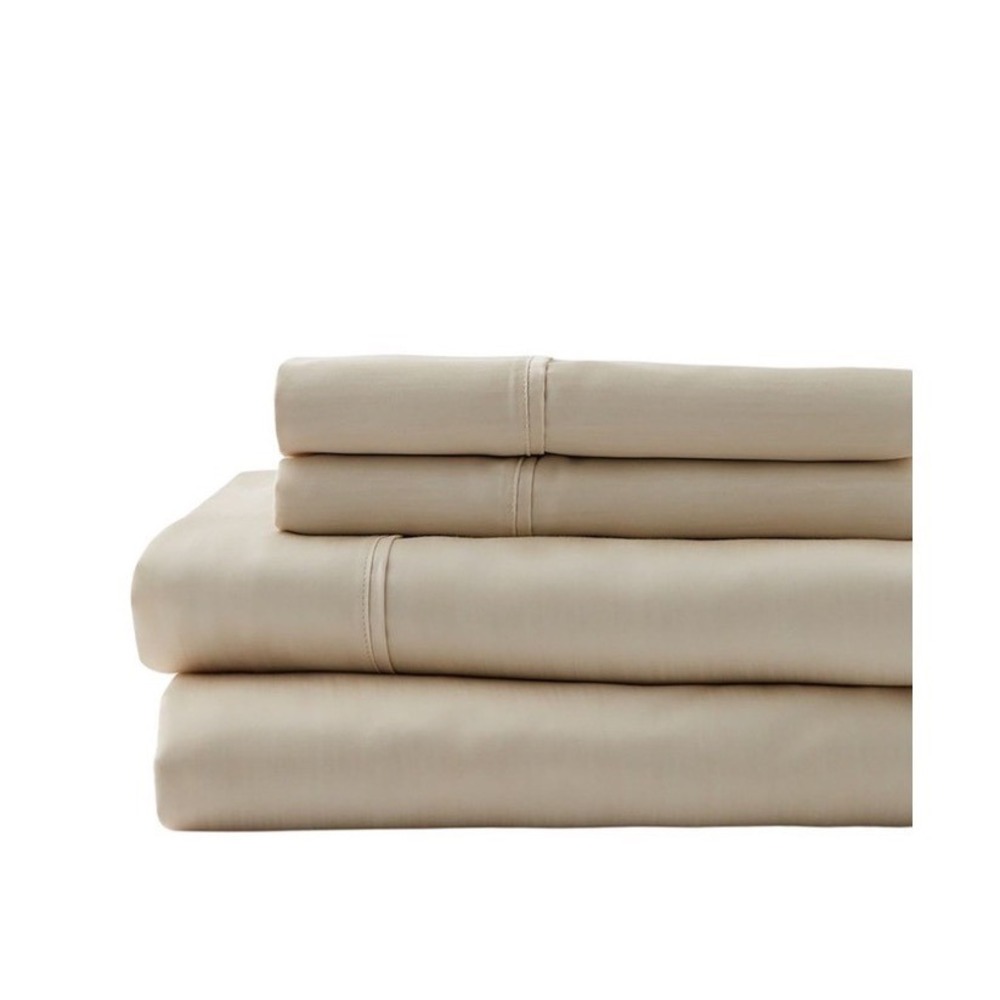 Crown & Ivy Tencel Plus Sheet Set Full Light Tan 300 TC 4pc 74524YR0000801